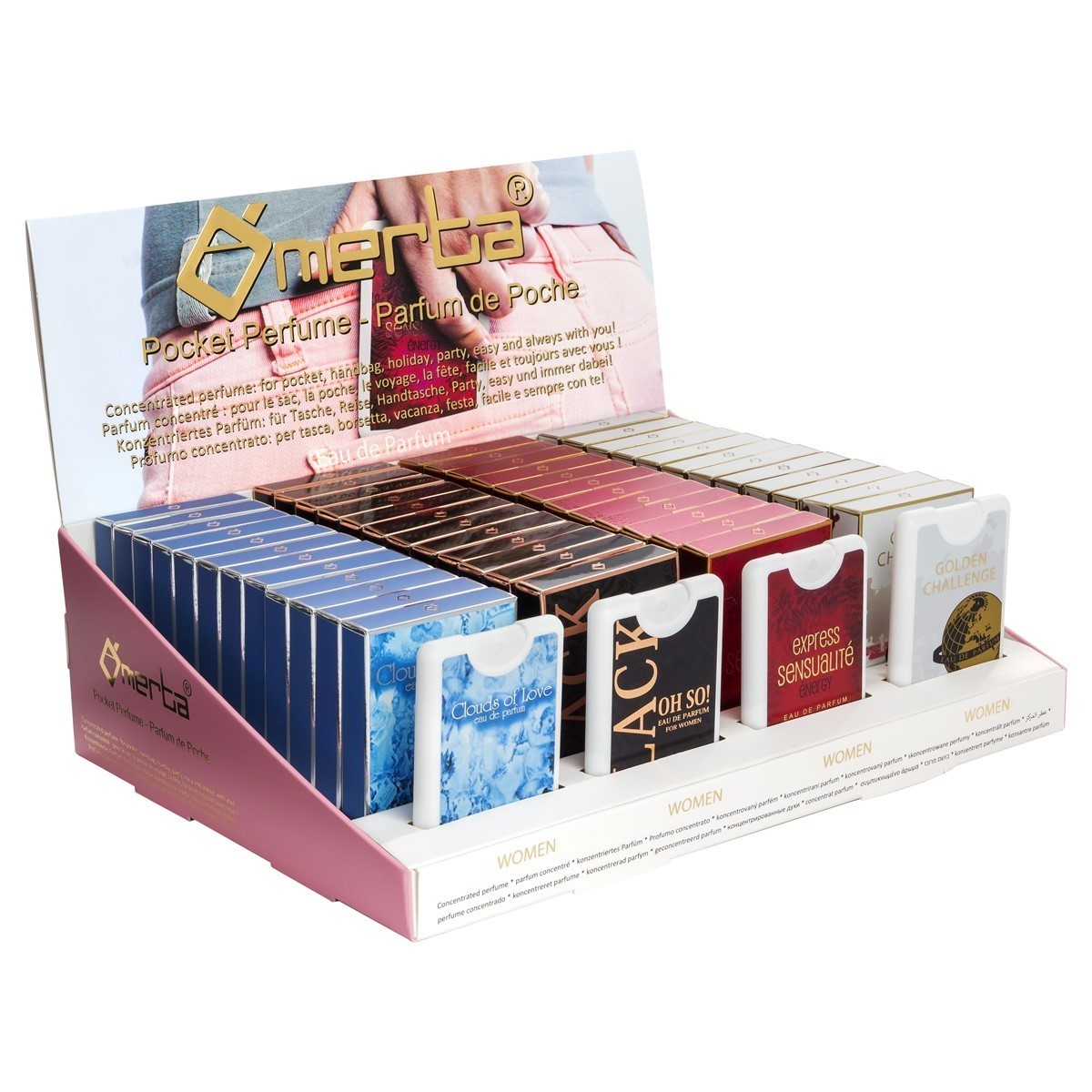 Display de 48 parfum de poche pour femme. Prix revendeur - AMDREA